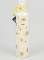 Bougie de l'Avent Blanc et Or - 18cm
