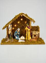 Crèche de Noël Lumineuse 7 Santons - 30cm