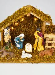Crèche de Noël Lumineuse 7 Santons - 30cm