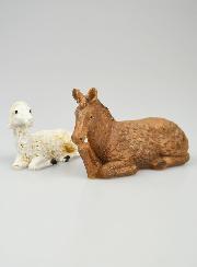 Santons Crèche de Noël - Cheval et Mouton
