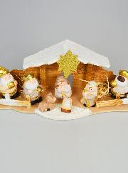 Crèche de Noël 7 Santons - Grès et Bois