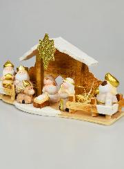 Crèche de Noël 7 Santons - Grès et Bois