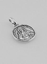 Médaille Sacré Coeur en Argent 925 Plaqué - 12mm
