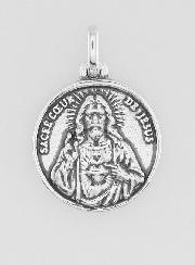 Médaille Sacré Coeur en Argent 925 Plaqué - 15mm