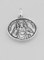 Médaille Sacré Coeur en Argent 925 Plaqué - 15mm