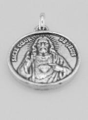 Médaille Sacré Coeur en Argent 925 Plaqué - 18mm