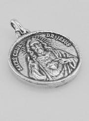 Médaille Sacré Coeur en Argent 925 Plaqué - 18mm