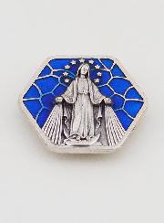 Plaque Octogonale Vierge Miraculeuse - 3cm