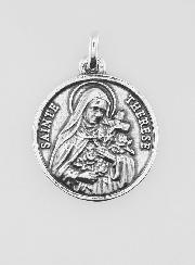 Médaille Sainte Thérèse en Argent 925 Plaqué - 18mm