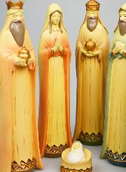 Crèche de Noël 6 Santons Effet Bois - 24cm