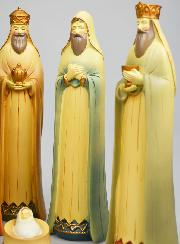 Crèche de Noël 6 Santons Effet Bois - 24cm