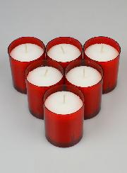 6 Bougies Votives - Veilleuses Rouges - 20h