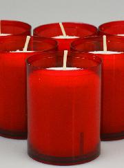 6 Bougies Votives - Veilleuses Rouges - 20h
