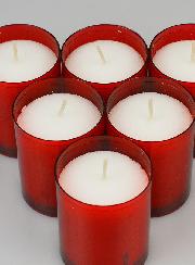 6 Bougies Votives - Veilleuses Rouges - 20h