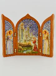 Icône Triptyque de Lourdes en Bois