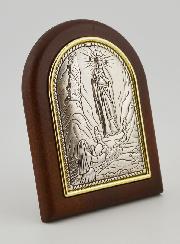 Icône Notre Dame de Lourdes en Bois et Argent