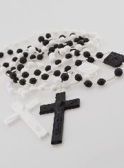 1 Chapelet Blanc + 1 Chapelet Noir - Plastique