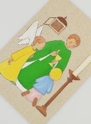 Carte de Communion Ange Jaune