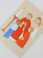 Carte de Communion Ange Rouge