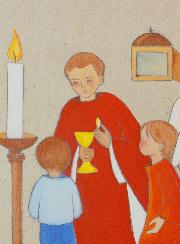 Carte de Communion Ange Rouge