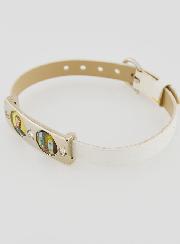Bracelet des Saints en Cuir Blanc