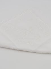 Mouchoir Brodé Souvenir de Lourdes Blanc