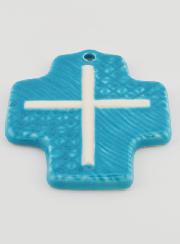 Croix Céramique Croix du Christ Bleue