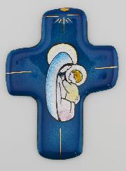 Croix Vierge à l'Enfant Jésus en Emaux du Liban
