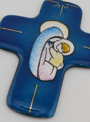 Croix Vierge à l'Enfant Jésus en Emaux du Liban