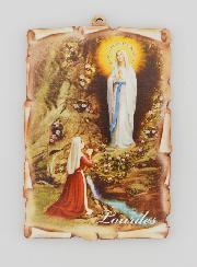 Cadeau Dizainier en Bois + Icône Souvenir de Lourdes