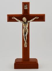 Crucifix en Bois d'Hêtre sur Socle