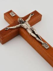 Crucifix en Bois du Christ Argenté