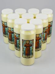 Lot de 10 Bougies de Neuvaine à Saint François d'Assise
