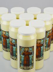 Lot de 10 Bougies de Neuvaine à Saint François d'Assise