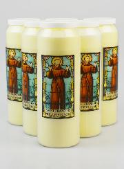 Lot de 6 Bougies de Neuvaine à Saint François d'Assise