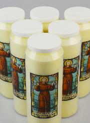 Lot de 6 Bougies de Neuvaine à Saint François d'Assise