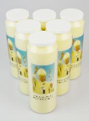 Lot de 6 Bougies de Neuvaine à Saint Jean Paul 2