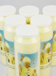 Lot de 6 Bougies de Neuvaine à Saint Jean Paul 2
