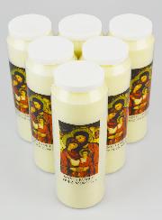 Lot de 6 Bougies de Neuvaine à la Sainte Famille