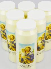 Lot de 6 Bougies de Neuvaine Saint Joseph