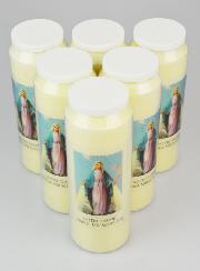 Lot de 6 Bougies de Neuvaine Vierge Miraculeuse