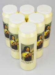 Lot de 6 Bougies de Neuvaine Sainte Thérèse