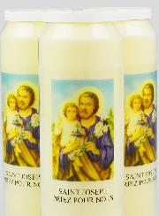 Lot de 3 Bougies de Neuvaine à Saint Joseph