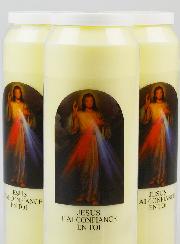 Lot de 3 Bougies de Neuvaine au Christ Miséricordieux