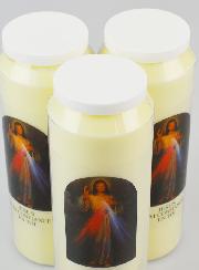 Lot de 3 Bougies de Neuvaine au Christ Miséricordieux