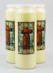 Lot de 3 Bougies de Neuvaine à Saint François d'Assise