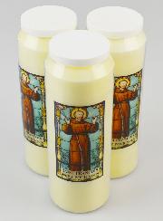 Lot de 3 Bougies de Neuvaine à Saint François d'Assise