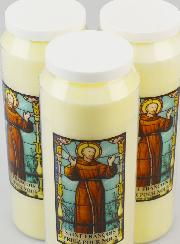 Lot de 3 Bougies de Neuvaine à Saint François d'Assise