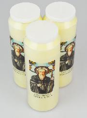 Lot de 3 Bougies de Neuvaine Saint Benoît