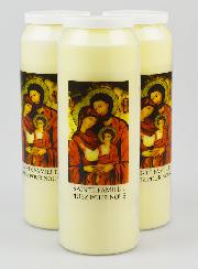 Lot de 3 Bougies de Neuvaine Sainte Famille